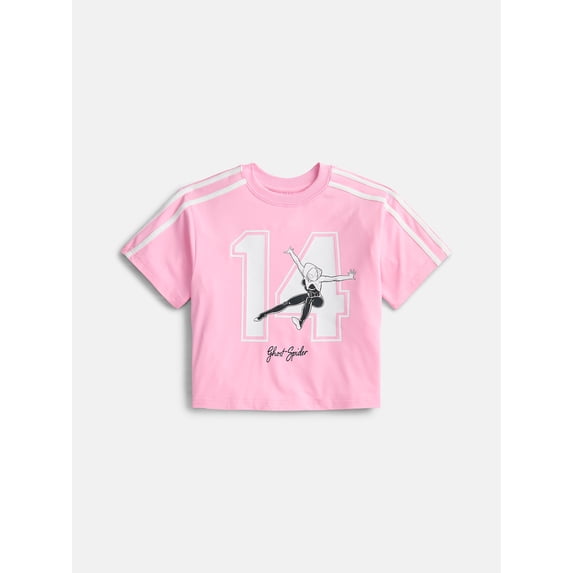 Ghost-Spider Girls Active Graphic Jersey with Short Sleeves, Sizes 4-12