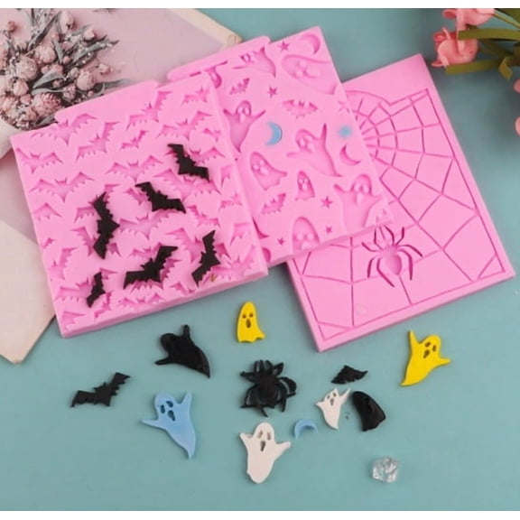 Ghost Spider Silicone Mold Set for Fondant Gumpaste Epoxy Resin