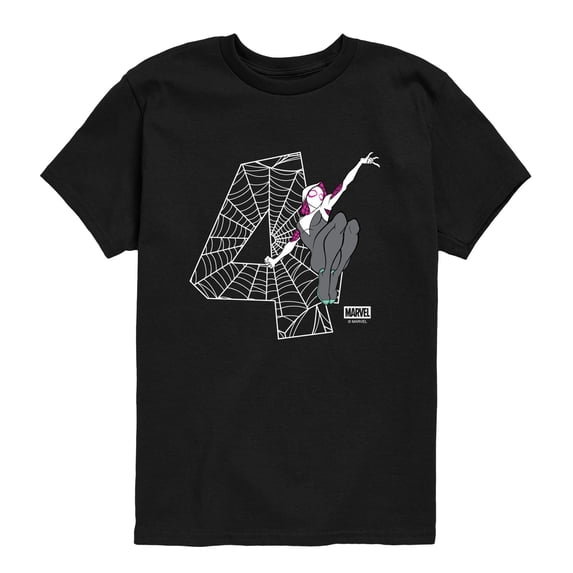 Ghost Spider - Web 4th Birthday Toddler Short Sleeve Graphic T-Shirt