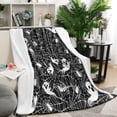 thumbnail image 1 of Ghost and Spider Web Halloween Pattern Blanket,Comfortable Soft Lamb Wool Throw Blanket,All Season,Warm Lightweight Blankets for Sofa Bed Couch Living Room Chair,50"x60", 1 of 4