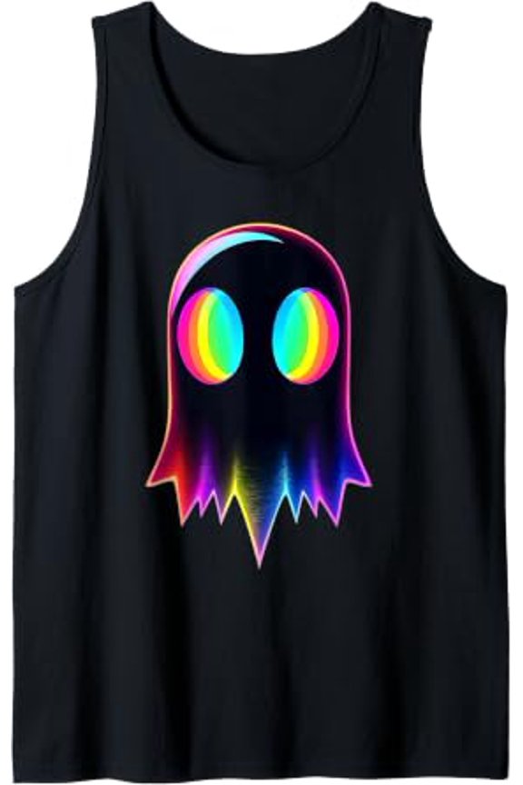 Ghost Spooky Season Vaporwave Electro Techno Rave Edm Tank Top Size S-3XL