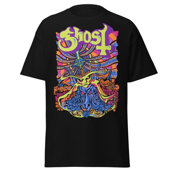 Ghost - Stained Glass Jumbo Print Unisex T-Shirt - Black - Small