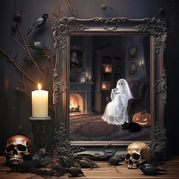 Ghost Tea Party Art Poster Gothic Decor Unframed Paper Print
