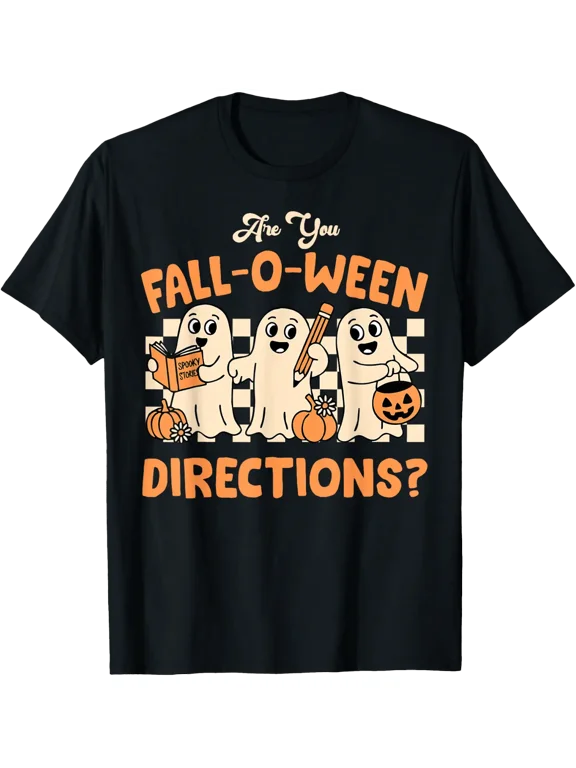 Ghost Teacher Fall O Ween Direction T Shirt Size S-5XL