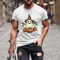 thumbnail image 1 of Ghost Tees for Men Halloween Costumes Pumpkin Fashion Holiday T Shirts Short Sleeve Crewneck Tops Going Out Outfits Funny Pullover Tshirts, S-5XL, 1 of 5