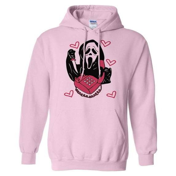 Ghost Telephone Hoodie Sweatshirt Unisex Large Pink