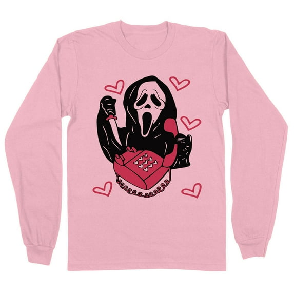 Ghost Telephone Long Sleeve Shirt Unisex 4X-Large Pink