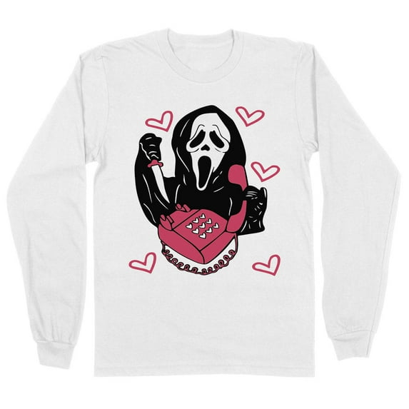 Ghost Telephone Long Sleeve Shirt Unisex X-Large White