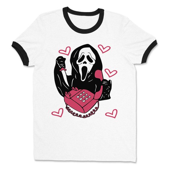 Ghost Telephone Ringer Tee Shirt Unisex Large White/Black