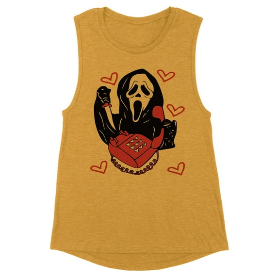 Ghost Telephone Women's Muscle Tank 2X-Large Antique Gold