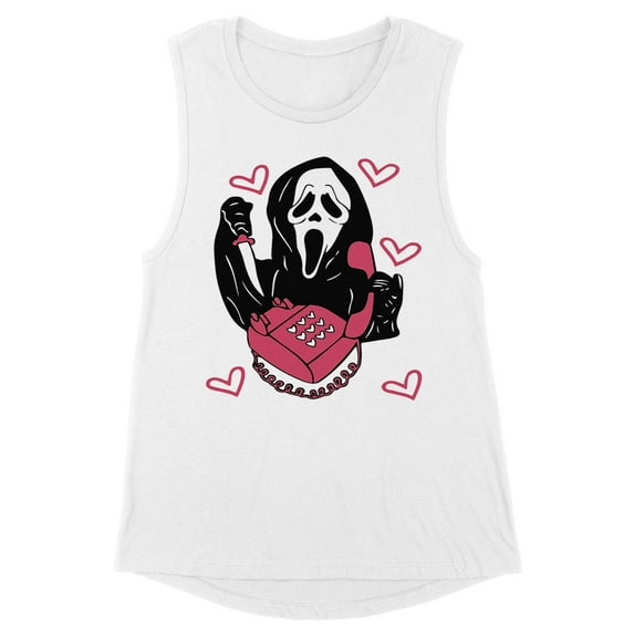 Ghost Telephone Women's Muscle Tank Large White