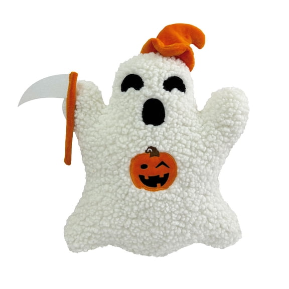 Ghost Throw Pillow - Halloween Ghost Shaped Plush Pillow, Spooky Decorative Cushion for Sofa, Bed, Living Room, Holiday Party Decor, and Anthropology Home Decor