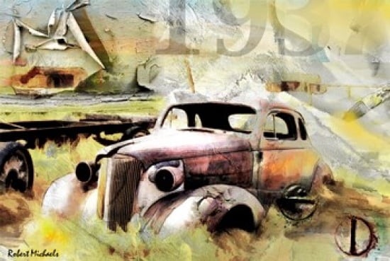 Ghost Town Chevrolet Collage Canvas Art - Robert Michaels (19 x 13)
