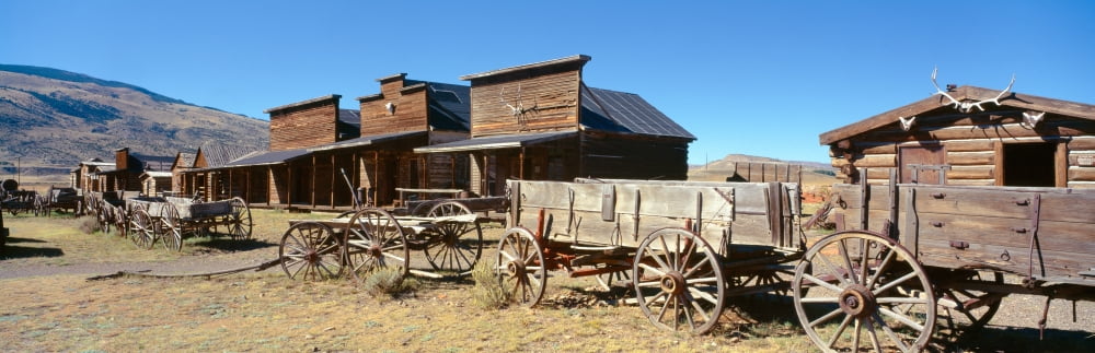 Ghost Town Cody Wyoming Canvas Art - Panoramic Images (27 x 9)