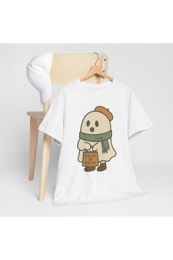 Ghost Trick or Treat Halloween Tee – Cute Spooky Season Apparel, Fun Fall Celebration T-Shirt