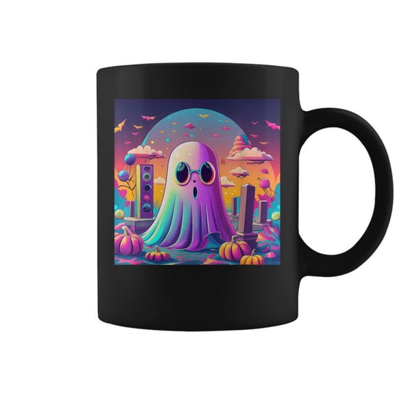 Ghost Trippy Anime Vaporwave Halloween Techno Edm Music Part Coffee Mugs
