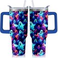 thumbnail image 1 of Ghost Tumbler with Handle and Straw, 40 oz Spooky Stainless Steel Insulated Cup with Lid and Straw,Travel Coffee Mug Water Bottle, Birthday Halloween Mothers Day Gifts for Women, 1 of 7