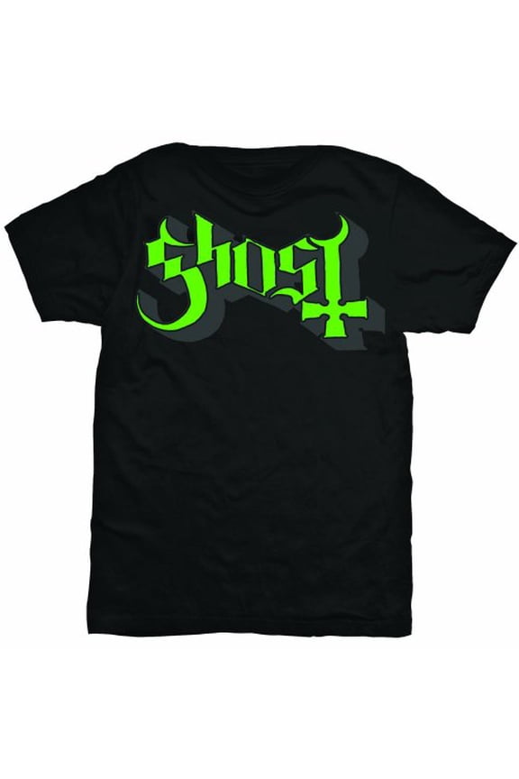 Ghost Unisex T-Shirt Green/Grey Keyline Logo (Large)