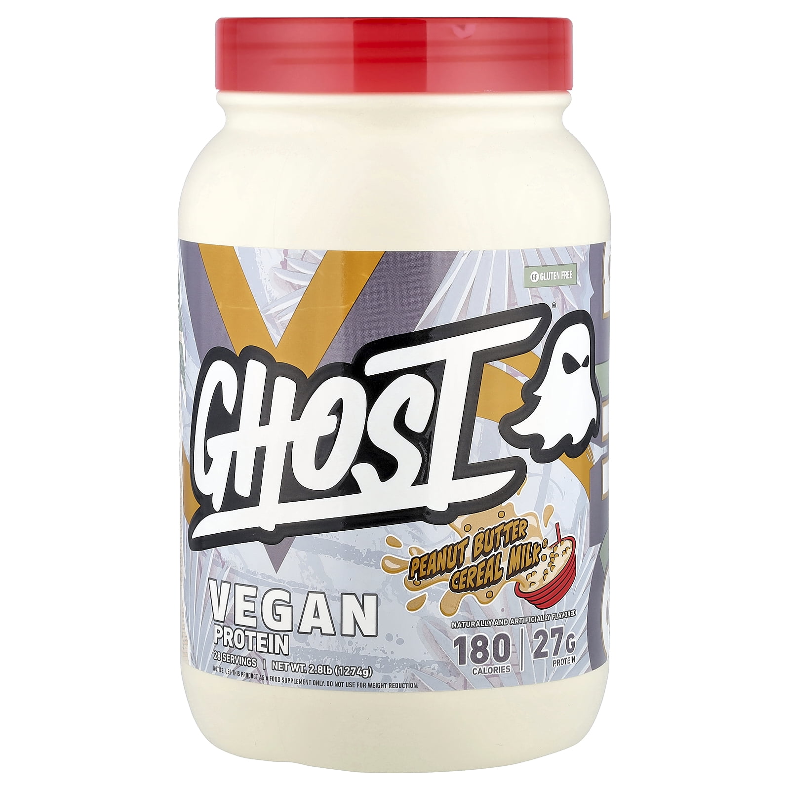 Ghost Vegan Protein, Peanut Butter Cereal Milk®, 2.8 lb (1,274 g)