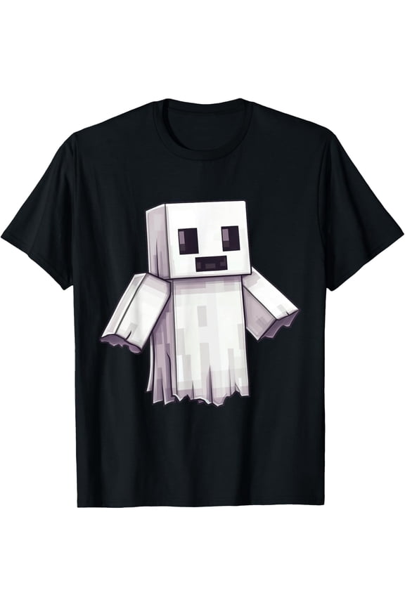 Ghost Video Gamer Pixel Halloween Matching Outfit T-Shirt , Vintage T-Shirt