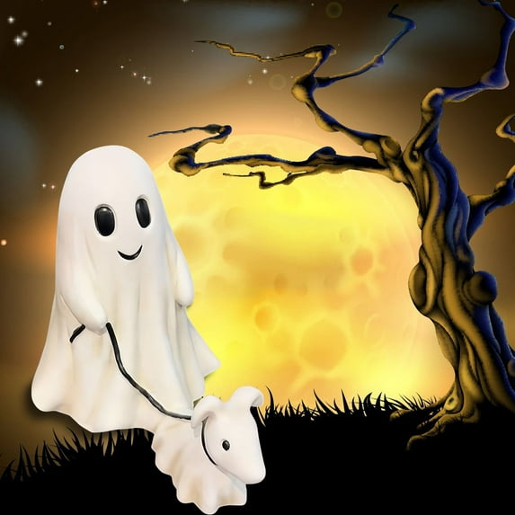 Ghost Walking Dog Statue, 2024 New Ghost Walking Dog Decorations, Cute Ghost Walking Dog Statue, Spooky Ghost Dog Figurine, Ghost Decor