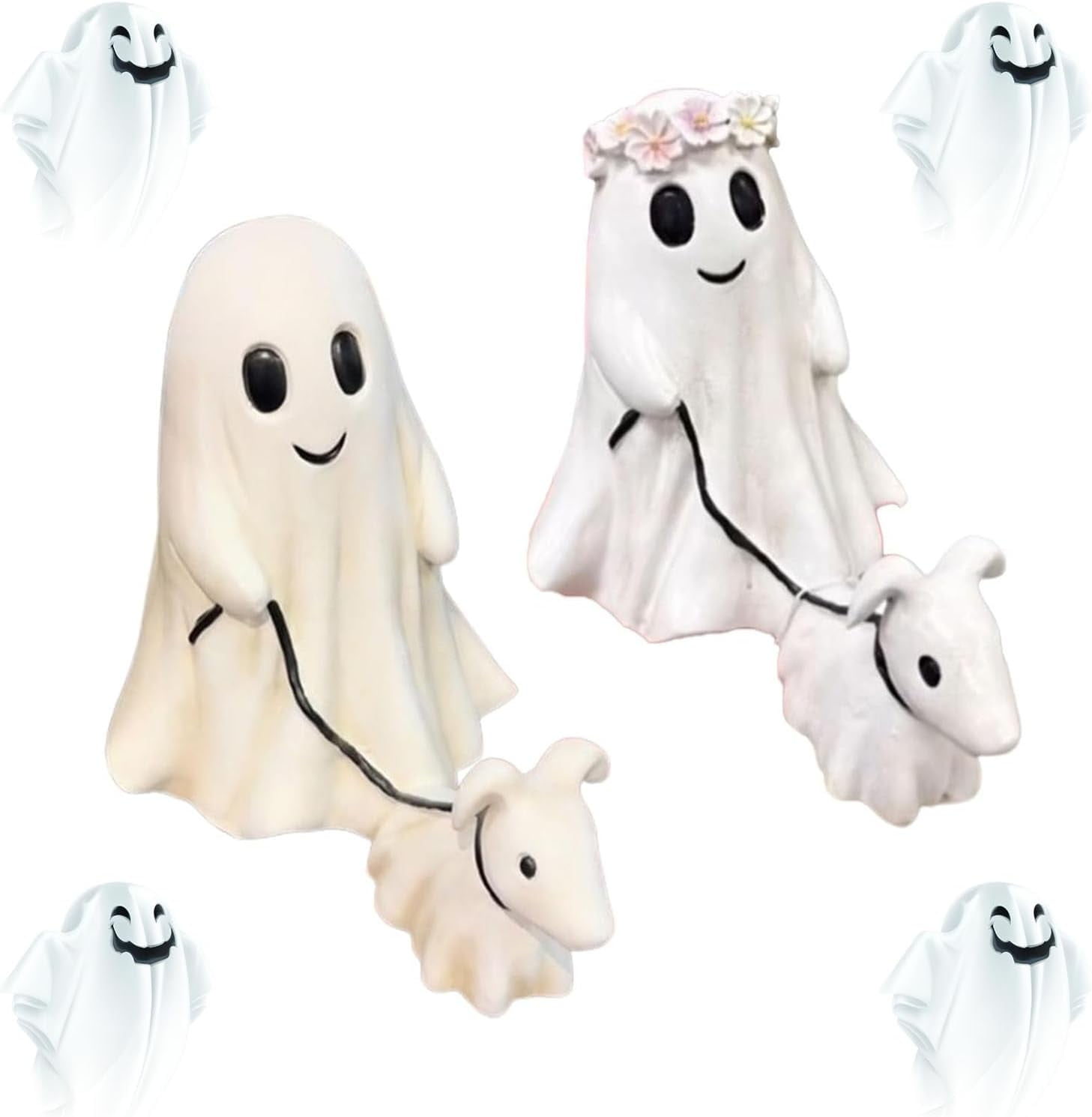 Ghost Walking Dog Statue, Halloween Ghost Walking Dog, Ghost Walking