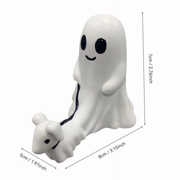 Ghost Walking Dog Statue Halloween Little Ghost Dog Walking Ornaments Creative Home Decoration Ornaments