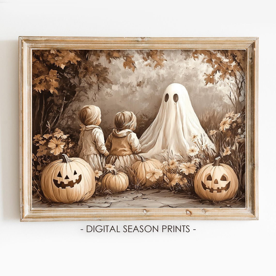 Ghost Wall Art Prints, Vintage Halloween, Rustic Cottagecore, Spooky ...