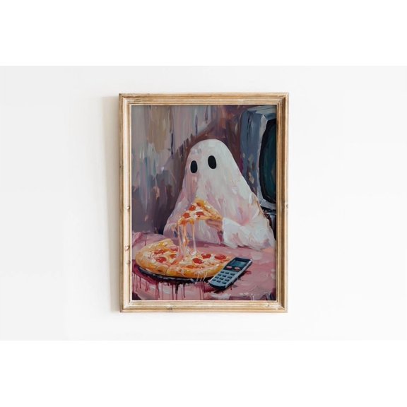 Ghost Wall Art Spooky Kitchen Home Decor Unframed Paper Print