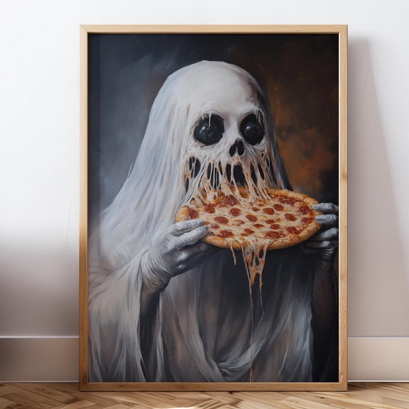 Ghost Wall Print Poster Kitchen Wall Decor Spooky Print Wall Art Ghost Poster Dark Academia Print Kitchen Wall Poster Wall Art, Modern Wall Decor, 8x12 UNFRAMED