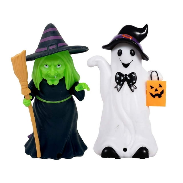 Ghost and Witch Motion Activated Halloween Decorations (Set of 2), Witch and Ghost Figurine ...