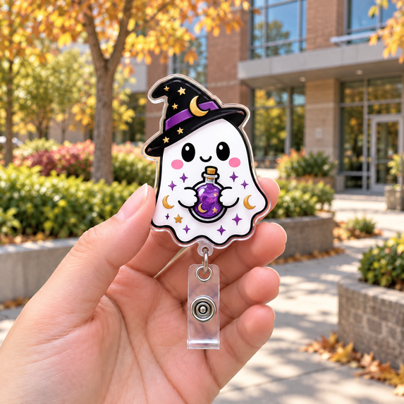 Ghost Witch Potion Bottle Badge Reel for Halloween Nurses - Walmart.com