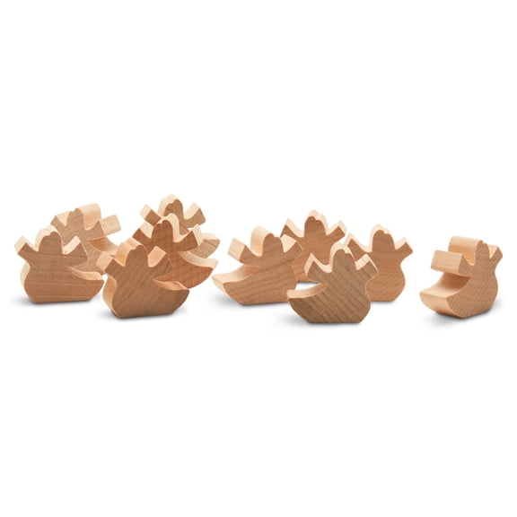 Ghost Wooden Craft Shapes 1 inch, Pack of 10 Small Wood Pieces, Embellishments for Crafts and Halloween Craft Supplies, by Woodpeckers