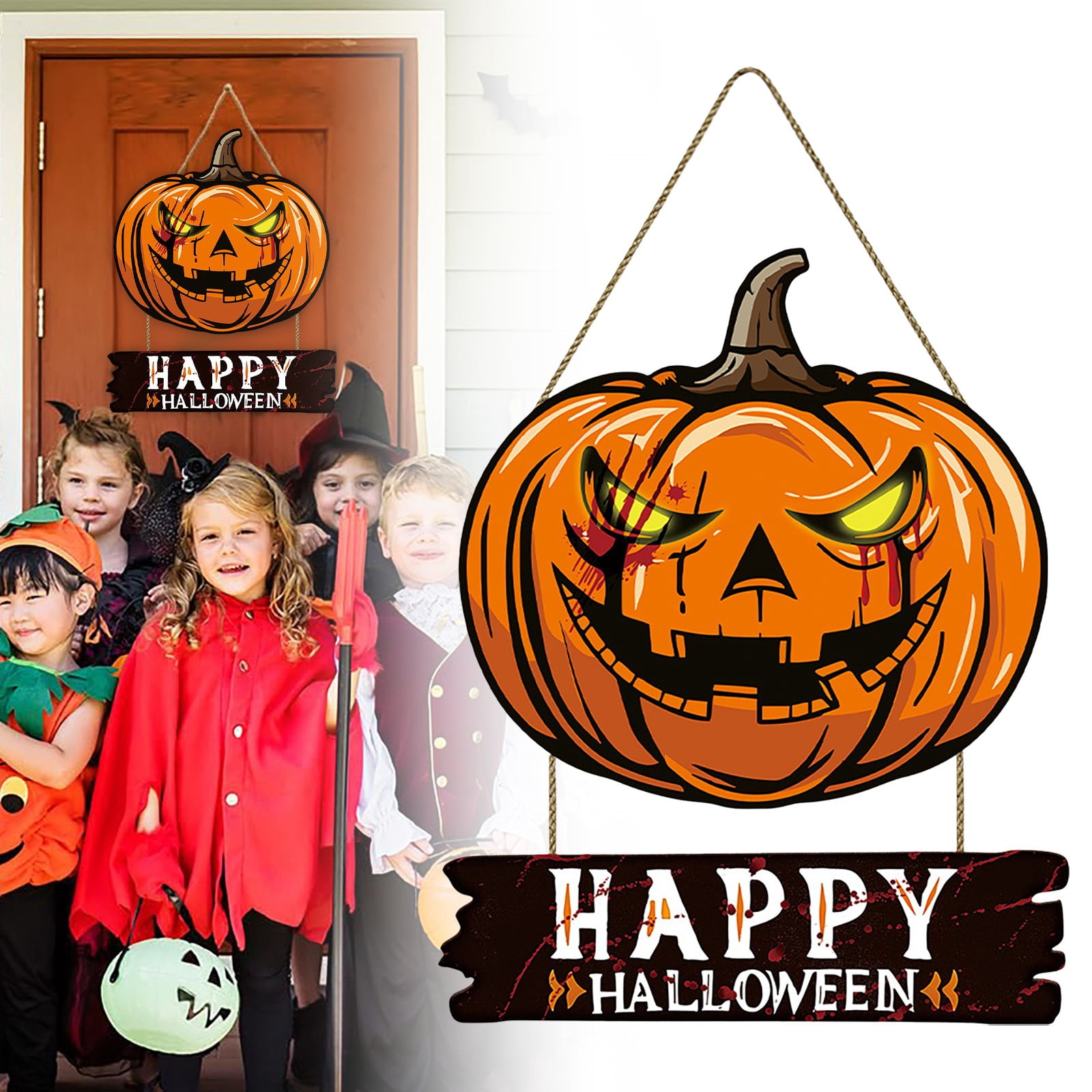 Ghost Wreath for Door, Halloween Wreaths for Front Door, Halloween Door