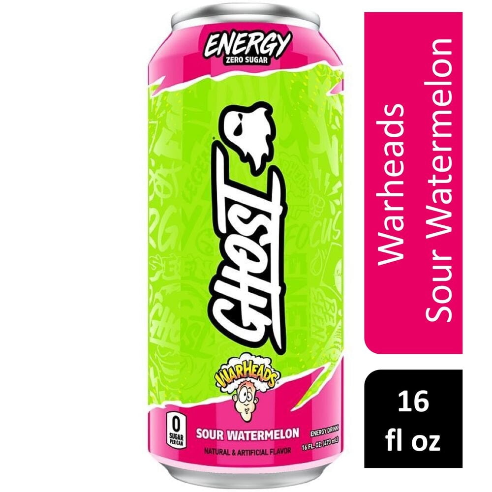 Ghost Zero Sugar Warheads Watermelon Energy Drink Can