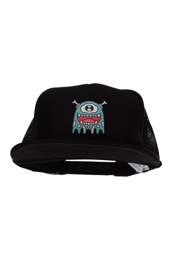 Ghost Zombie Heat Transfer Foam Mesh Cap - Black OSFM