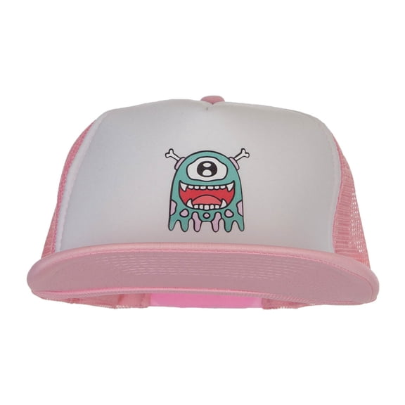 Ghost Zombie Heat Transfer Foam Mesh Cap - White Pink OSFM