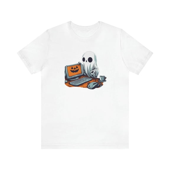 Ghost computer developer software engineer halloween design shirt