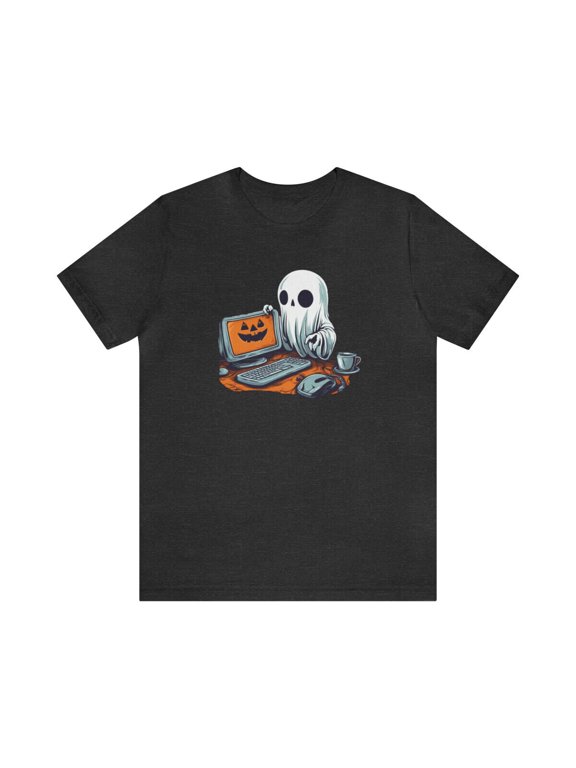 Ghost computer developer software engineer halloween design shirt