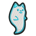 thumbnail image 1 of Ghost of Cute Cat Kitten Applique Multi-Color Embroidered Iron-On Patch - 2.5 Inch Small, 1 of 5
