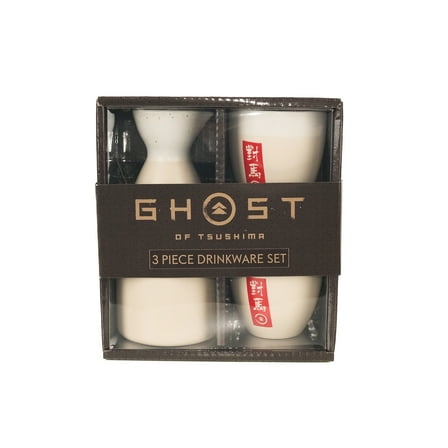Sony PlayStation Ghost of Tsushima White Ceramic Sake Set, 3-Piece