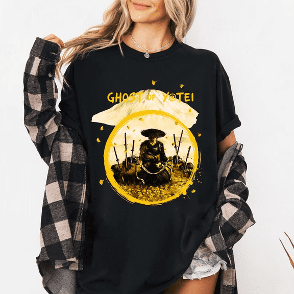 Ghost of Yotei Samurai T-Shirt, Japanese Warrior Shirt, Autumn Art Tee