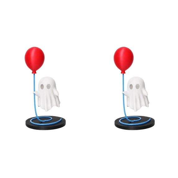 Ghost with Balloon Lamp – 3D Printed Floating Ghost Figure, LED Light or Non-Light, Desk Decor for Home, Office, Halloween Gift