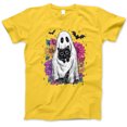 thumbnail image 1 of Ghost with Black Cat Halloween T-Shirt, Cute Spooky Floral Tee, Witchy Gothic Aesthetic Shirt, Cat Lover Gift, Fall Pumpkin Patch Outfit, 1 of 7