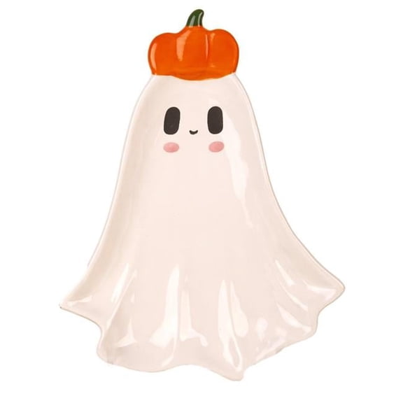 Ghost with Pumpkin Hat Spoon Rest - Multicolor - 8.3 in. - Charming Design