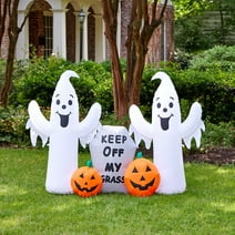 Halloween Airblown Inflatable ShortCircuit Ghosts Trio with Tombstone ...