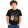 thumbnail image 1 of Ghost with Witch Hat and Pumpkin Halloween Graphic T-Shirt for Boys, Cute Seasonal Short Sleeve Shirt for Everyday Wear, 1 of 6