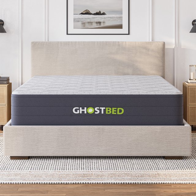 GhostBed 12” Twin XL Hybrid Mattress, Pocketed Coils & Gel Memory Foam