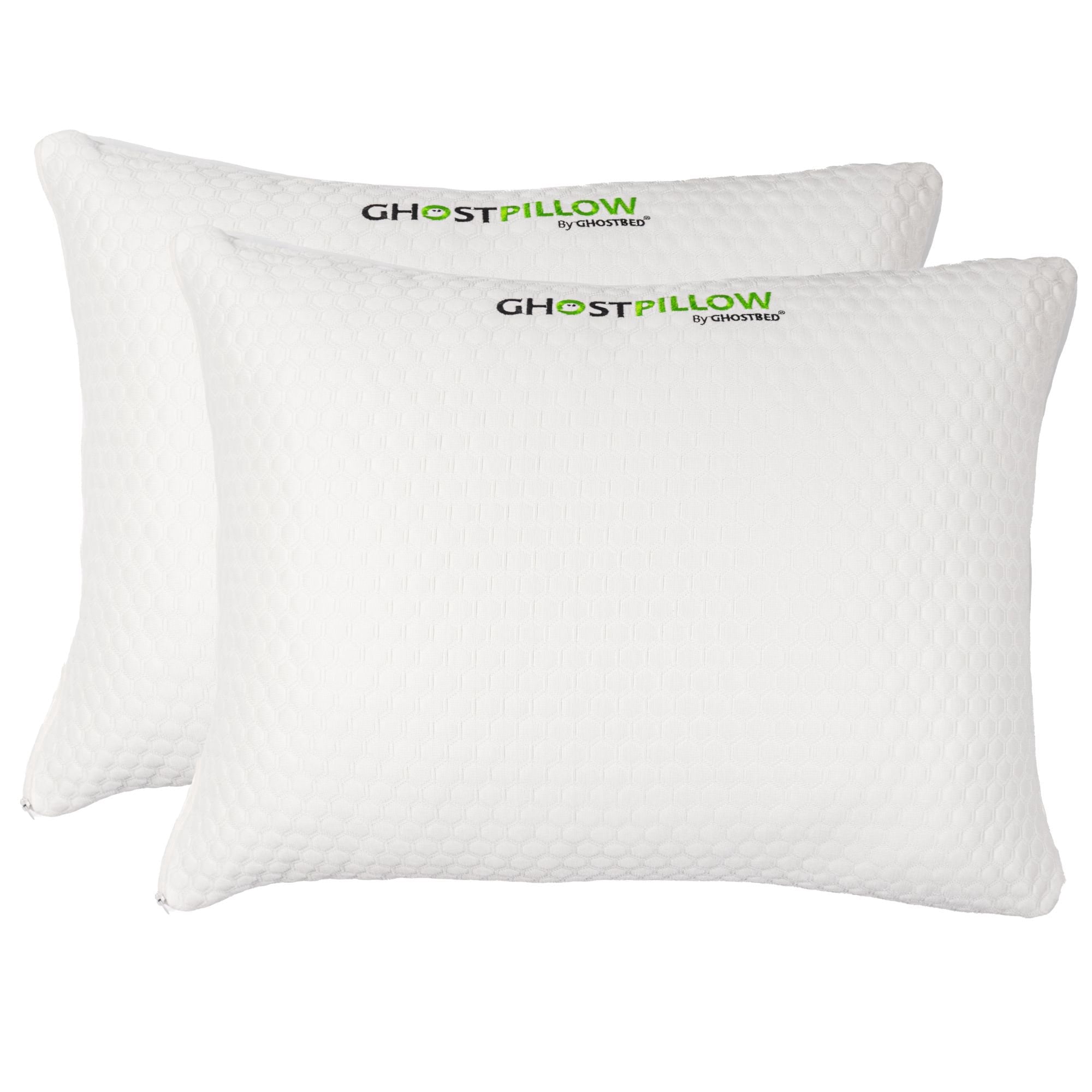 GhostBed 2-Pack Shredded Memory Foam Pillows, Assorted Sizes, Adjustable Comfort Support