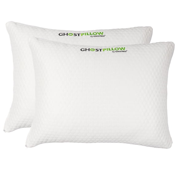 GhostBed 2-Pack Shredded Memory Foam Pillows, Assorted Sizes, Adjustable Comfort Support